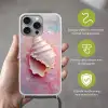 Schelp - Pastel - Pink Hoesje iPhone 16 Pro Max met koord klein -sfeer2_NL