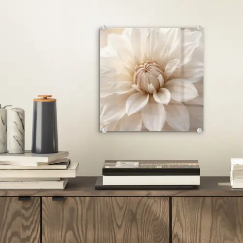 Bloem - Dahlia - Wit plexiglas 5mm klein -sfeer1