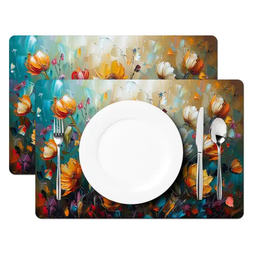 Bloemen - Verf - Kunst - Modern Placemat vinyl groot -zzsfeer2_Kitchenyeah-website