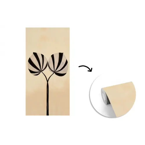Bladeren - Gestreept - Stengel - Beige fotobehang vinyl groot -3d