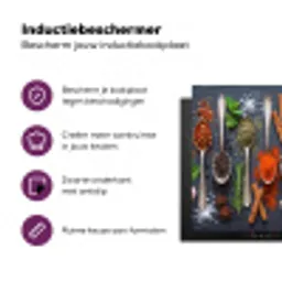 Kruiden - Lepels - Culinair - Kleurrijk - Sfeervol Inductie beschermer vinyl 3mm middel -zzzzzzz-cc-usp
