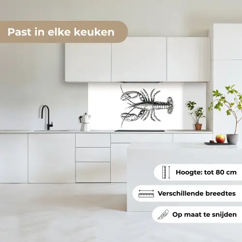 Kreeft - Zwart - Wit keuken achterwand 2 middel -sfeer4_NL