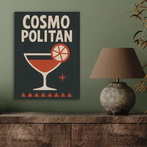 Cocktail - Zwart - Illustratie PET vilt klein -sfeer2