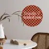 Tequila texted you - Glas - Vierkanten - Oranje Wandcirkel behangsticker klein -sfeer3