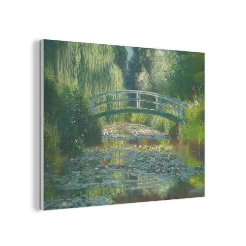 Brug - Hout - Vijver - Waterlelies PET vilt klein -3d
