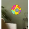 Bloemen - Illustratie - Kleurrijk Wandcirkel kunststof plaat 5mm dik klein -sfeer3