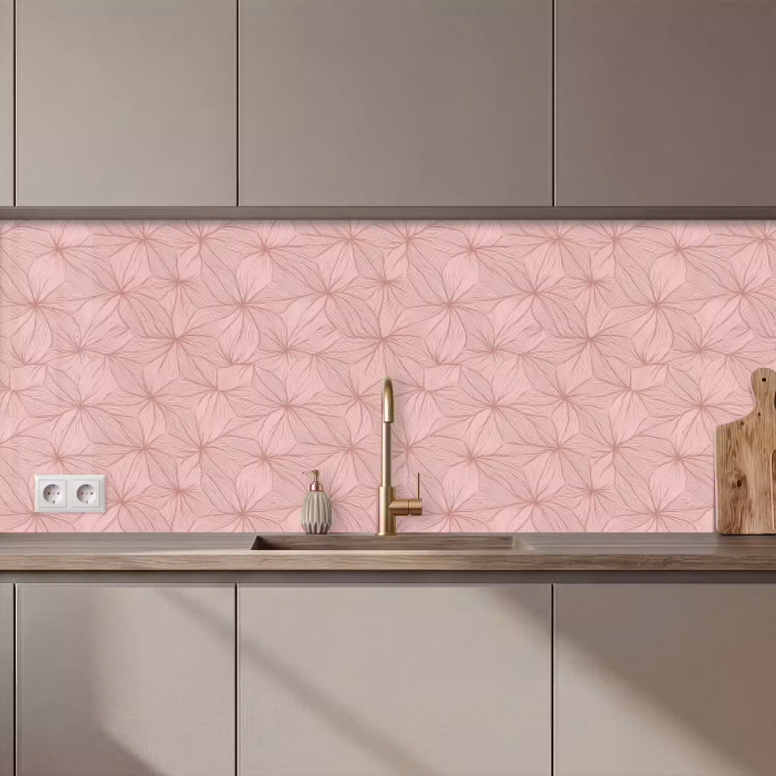 oederroze - Bloemen - Reliëf - Textuur keuken achterwand 2 middel 871 zz_3dshopping