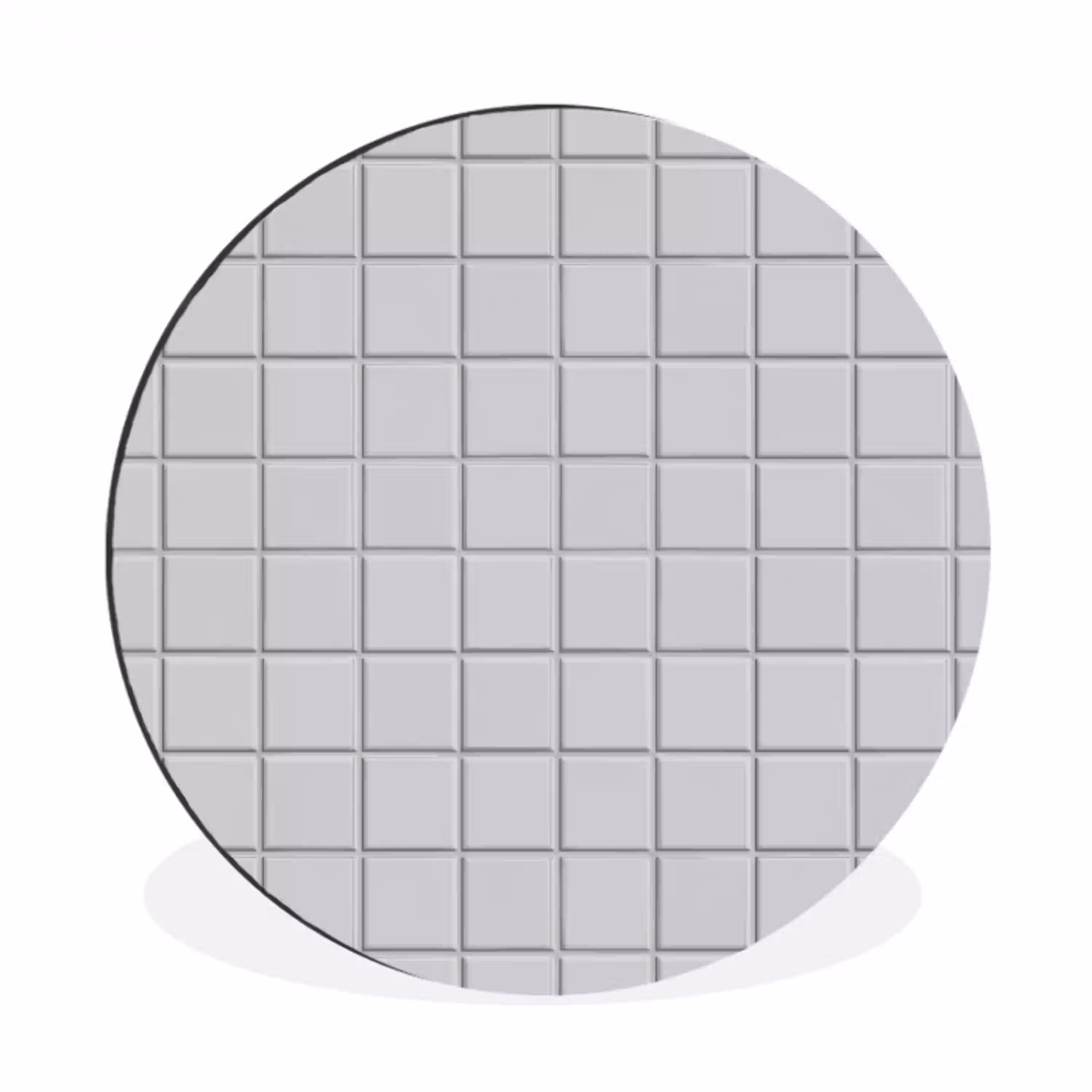 Patroon - Tegels - Licht - Grijs Wandcirkel aluminium klein 190 -3d