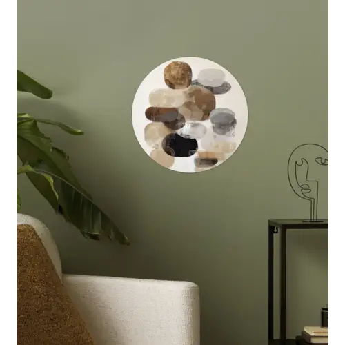 Ovaal - Kleurvlakken - Penseelstreken Wandcirkel behangsticker klein -sfeer2