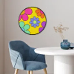 Bloemen - Illustratie - Kleurrijk Fotolijst rond zonder passe partout klein -sfeer2