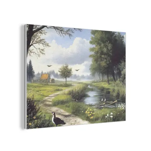 Zandpad - Groen landschap - Water PET vilt klein -3d