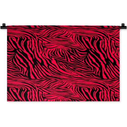 Zebra - Zwart - Roze - Neon Wandkleed katoen klein 269 -zz3d