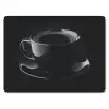 Zwart - Koffie - Kopje muismat rubber klein -3d