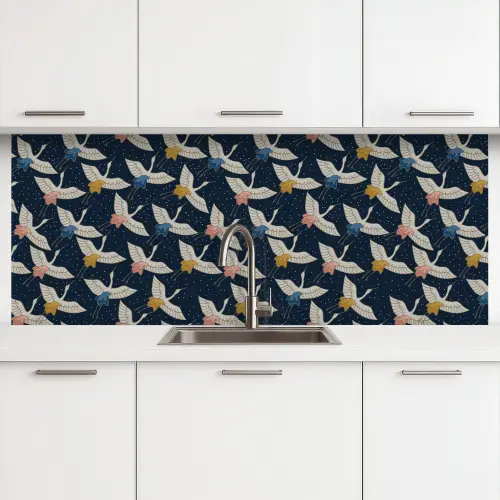 Vogels - Nacht - Japan - Patronen keuken achterwand 2 middel 871 -3d