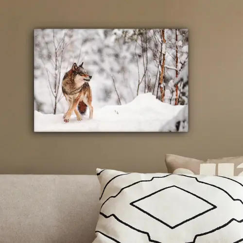 Wolf - Winter - Sneeuw - Natuur - Dieren canvas 2cm klein -sfeer3