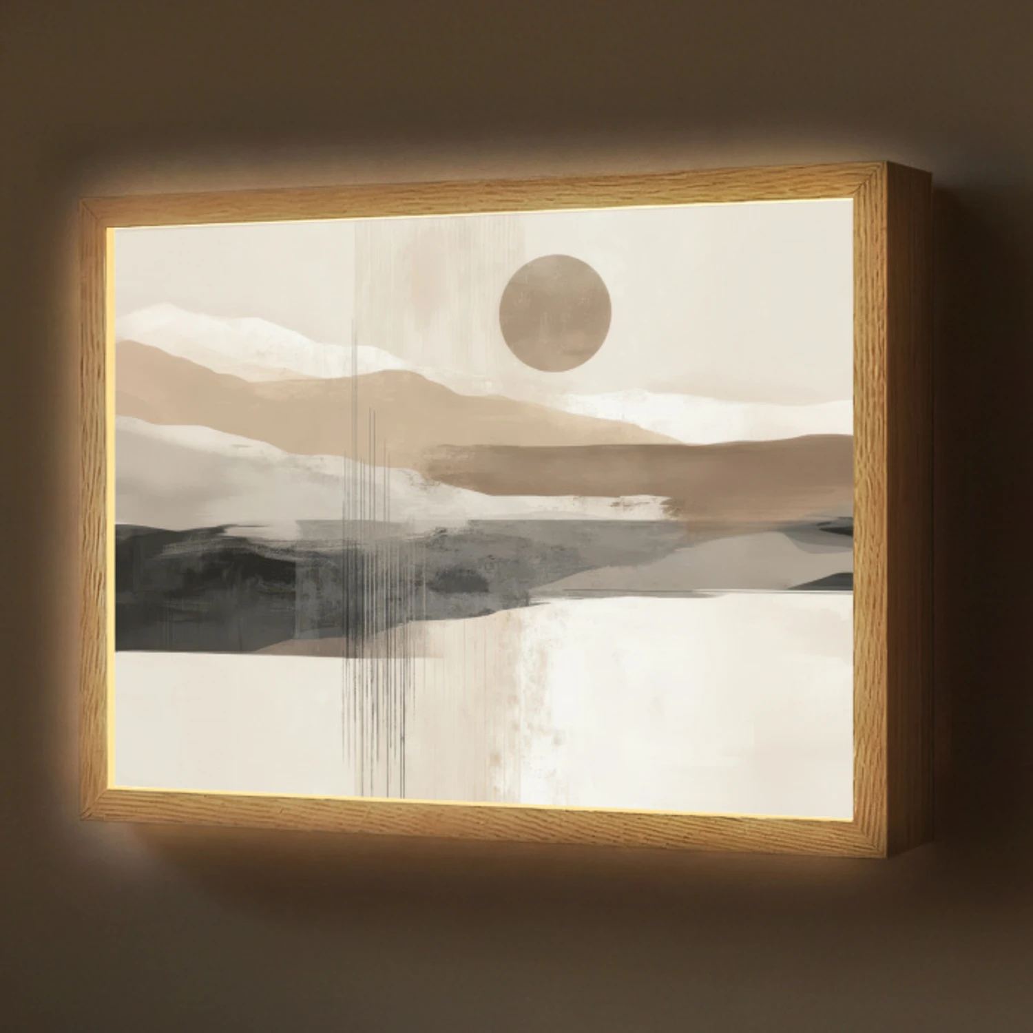Minimalistisch - Landschap - Dimensie Light Box met batterij (Wandlamp) middel -z3d_website