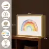 Regenboog - Watercolor - Kleurrijk Light Box met batterij (Wandlamp kind) middel -USP_websiteoverzichtNL