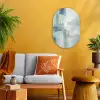 Verf - Moderne kunst - Abstract - Grijs Wandcirkel Ovaal Forex klein -sfeer4