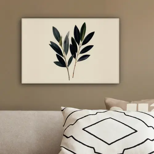 Ovaalvormige bladeren - Diep groen - Symmetrisch canvas 2cm klein -sfeer3