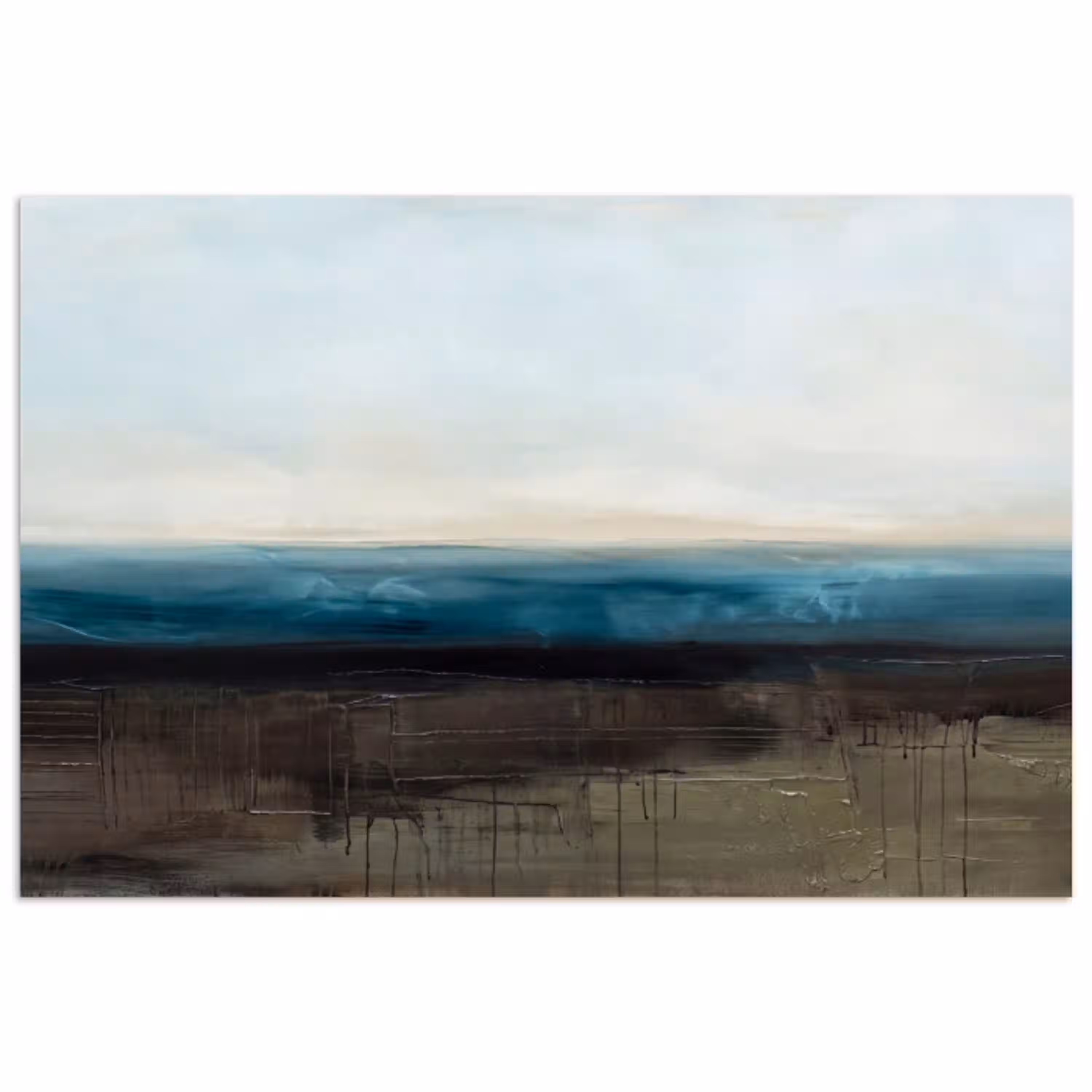 Abstract - Landschap - Horizon - Blauw - Modern poster papier klein -3d