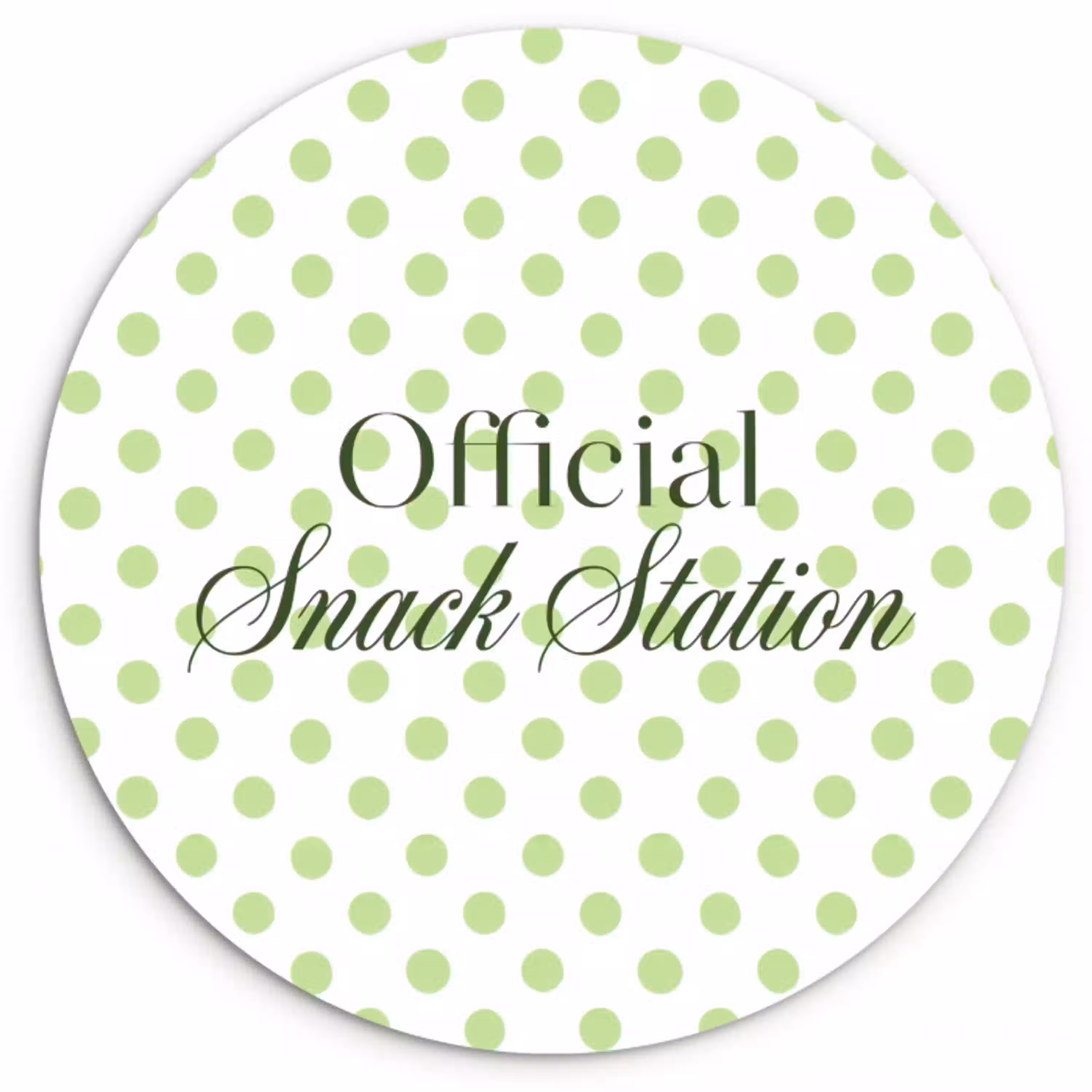 Snack Station - Groen - Stippen Wandcirkel kunststof plaat 5mm dik klein -3d