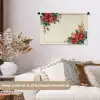 Kerst - Poinsettia - Omlijsting - Kleurrijk Wandkleed katoen klein -sfeer1