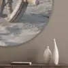 Scheepsstuur - Hout - Bruin - Zand Akoestische PET Vilt - Rond klein -sfeer5_closeup