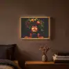 Vrouw - Zwart - Bessen - Bramen - Appels Light Box met batterij (Wandlamp) middel -sfeer4