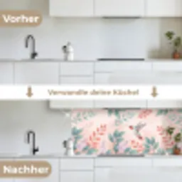 Kolibrie - Vliegen - Natuur - Illustratie - Kleurrijk keuken achterwand 2 middel -voor-na_DE