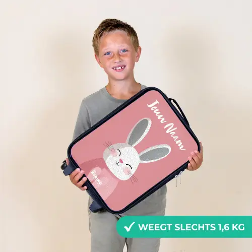 Konijn - Blosje - Stippen - Roze Kinderkoffer - Zwart klein -sfeer4_NL