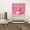Badeend -Strik - Roze aluminium wit klein -sfeer1