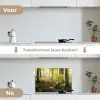 Bos - Bomen - Pad - Zon - Planten - Bladeren - Natuur keuken achterwand spatscherm klein -voor_na_NL