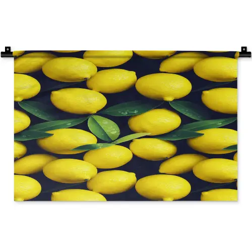 Gele - Citroenen - Druppels - Fruit Wandkleed katoen klein 269 -zz3d