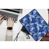 Palmblad - Patroon - Blauw laptophoes neopreen klein 279 -bureau