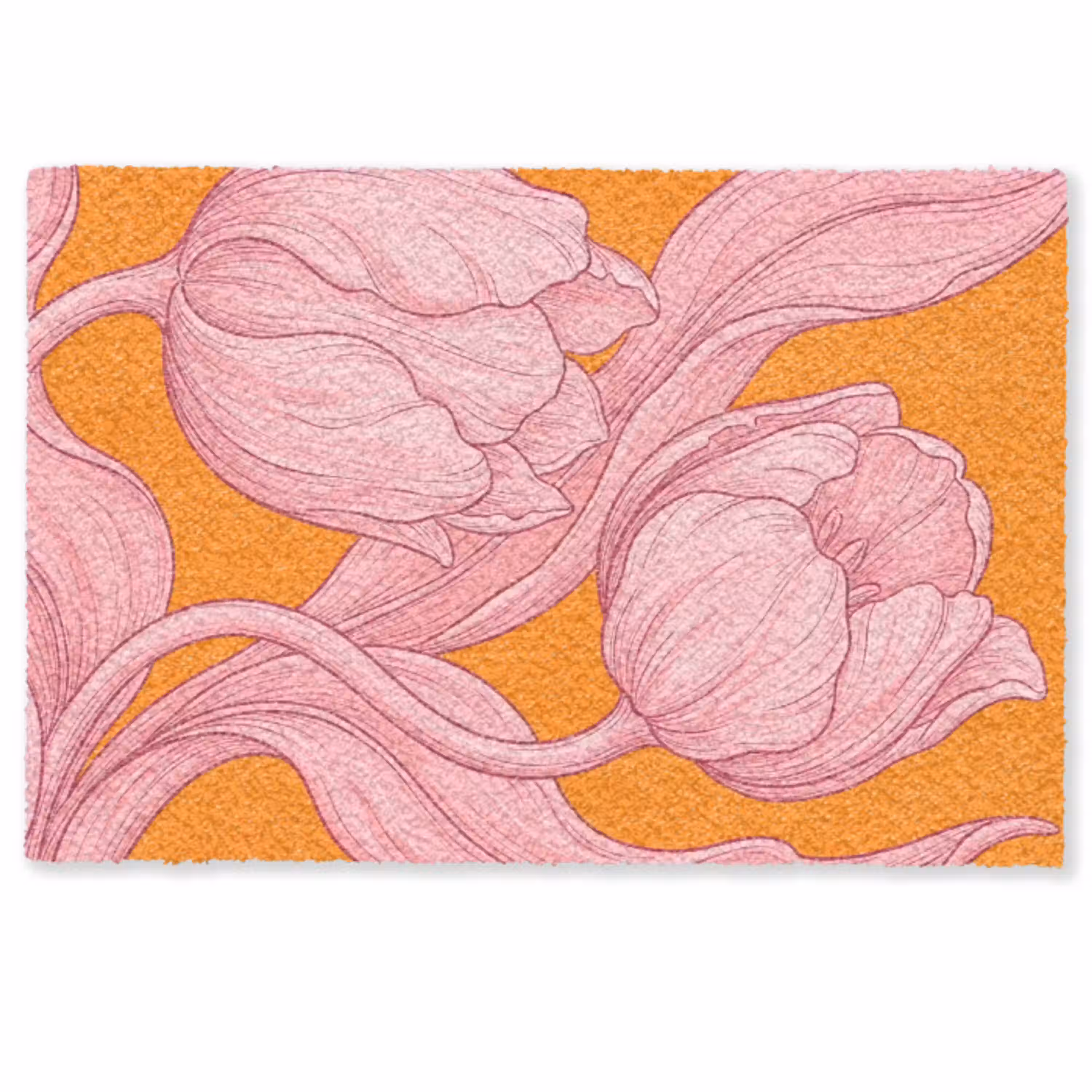 Roze bloemen - Modern Deurmat klein -zkaufland3d