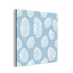 Palmbladeren - Naadloos - Patroon - Pastelblauw aluminium wit klein 46 -3d