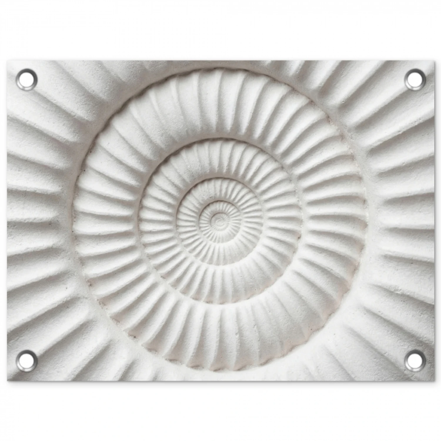Schelp - Spiraal - Wit tuinposter los doek klein -3d