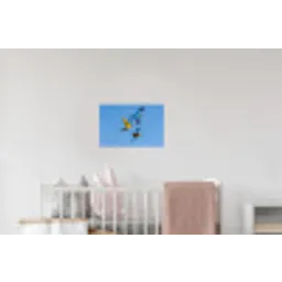 Papagaai - Vliegen - Blauw - Geel Muursticker klein -kinderkamer