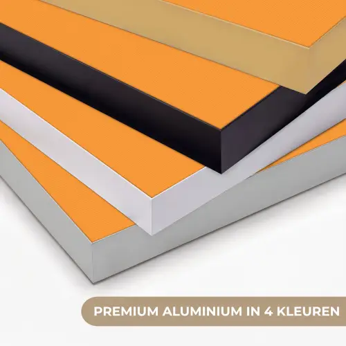 Hamburger - Oranje - Neon - popart Textielframe zwart klein -USP_kleurenNL