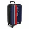 Donkerblauwe achtergrond met rood-witte streep en tekst Taking Off NBS - Handbagage koffer - Kinderen Unisex middel -productfoto_3d