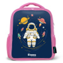 Astronaut - Planeet - Sterren - Raket Kinderrugzak - Roze middel -3d