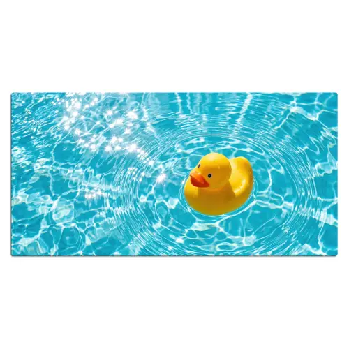 Badeend - Dobberen - Blauw Muismat XXL klein -3d_leeg