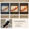 Marmer - Oranje - Goud - Modern - Abstract Light Box met batterij (Wandlamp) middel -USP_lichtkleurNL