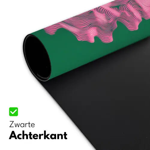 Abstract - Pink - Lijnen - Groen Muismat XXL klein -sfeer2