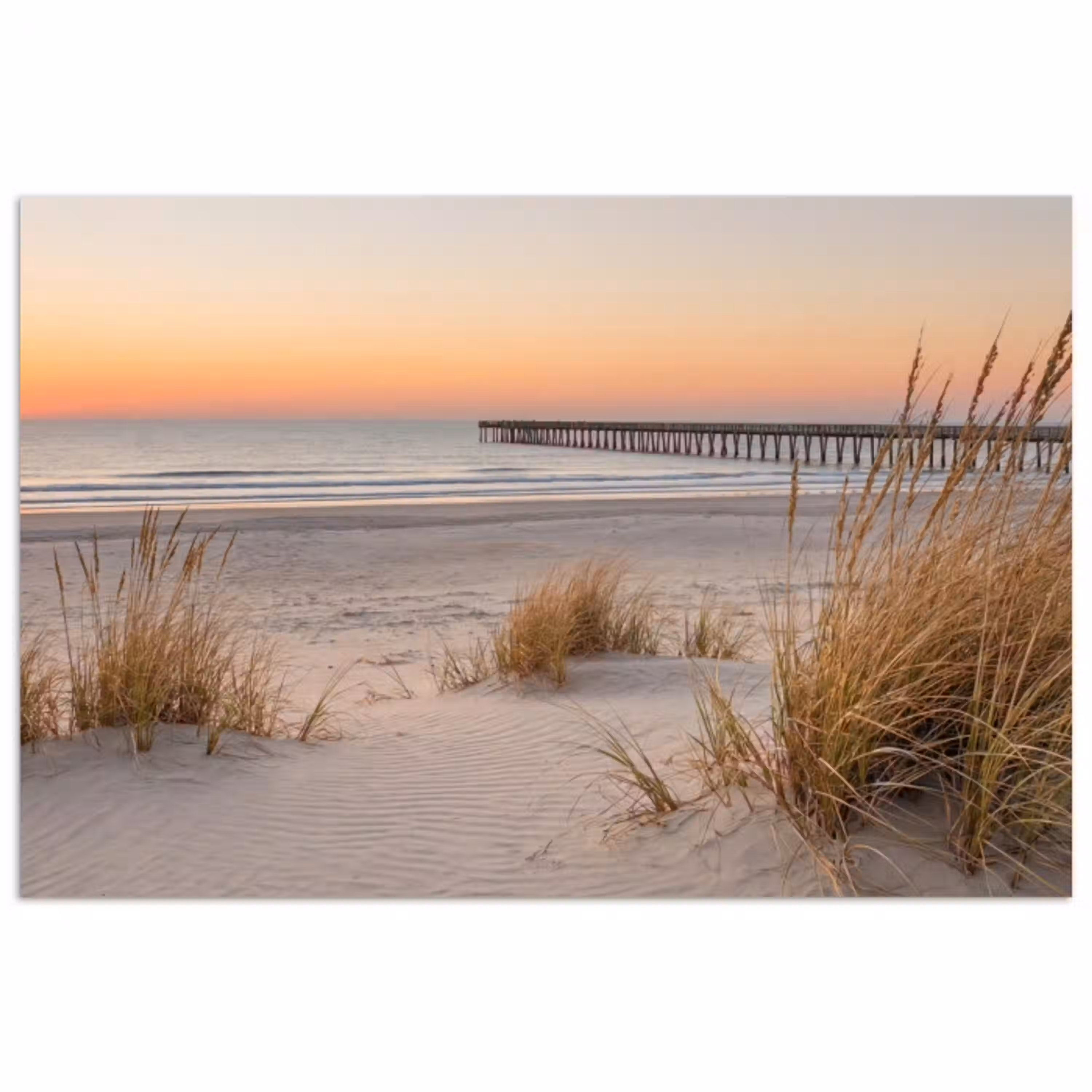 Pier - Zonsondergang - Strand poster papier klein -3d