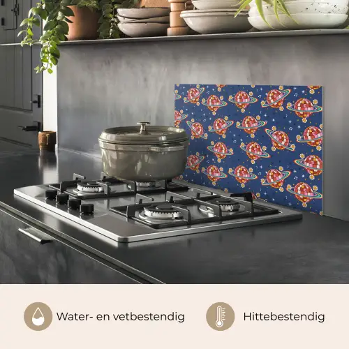 Disco - Blauw - Patroon keuken achterwand spatscherm klein 900 -usp_NL