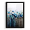 Bloemen - Schilderij - Blauw fotolijst zwart zonder passe partout klein -3d