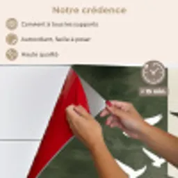 Japandi - Vogel - Groen keuken achterwand spatscherm klein -spatscherm_FR
