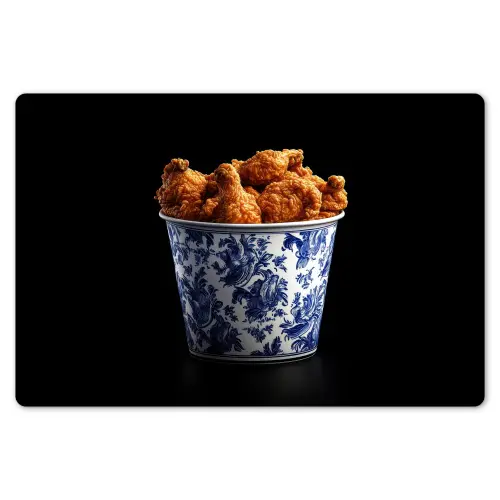 Kip - Bucket - Delfts blauw - Lekker Placemat vinyl groot -zzsfeer1_Kitchenyeah-website
