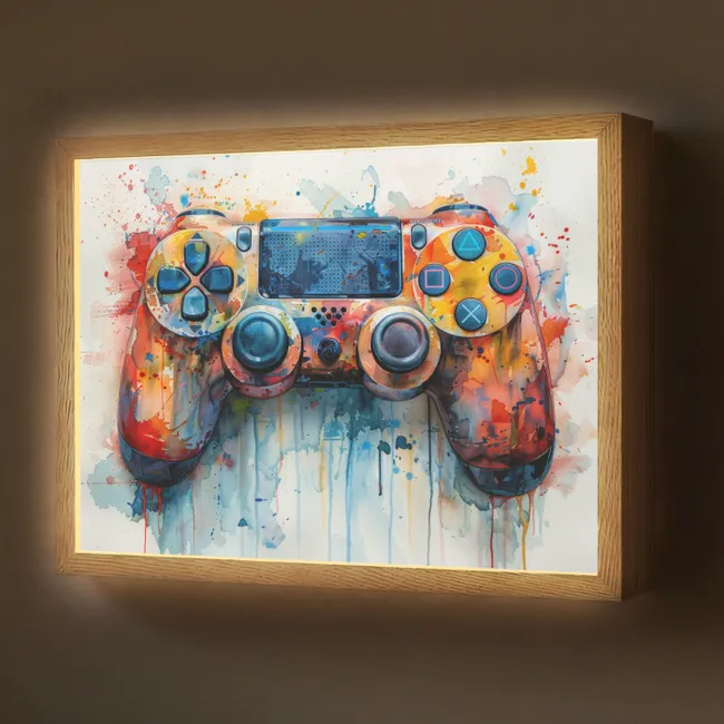 Lightbox - Wandlamp - Kinder- en tiener kamer - Gaming - Game controller